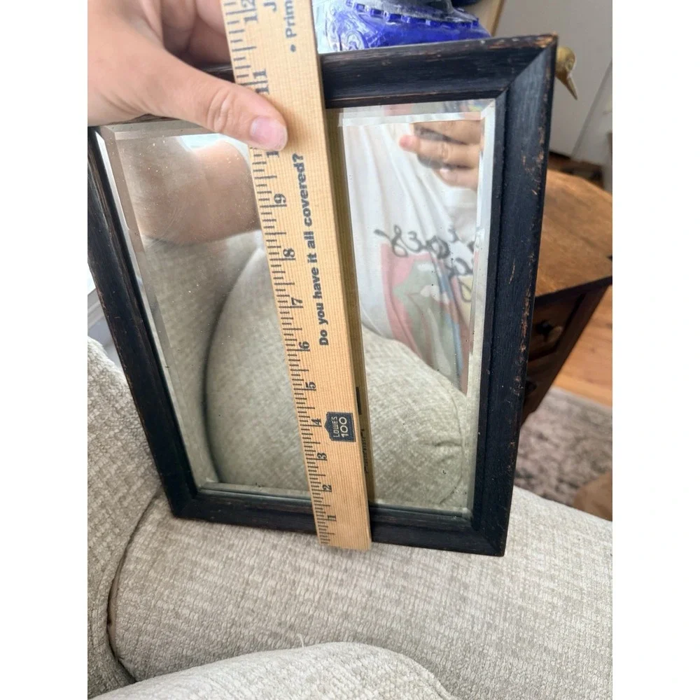 Antique English Mirror Petite Victorian Wood Frame Heavy